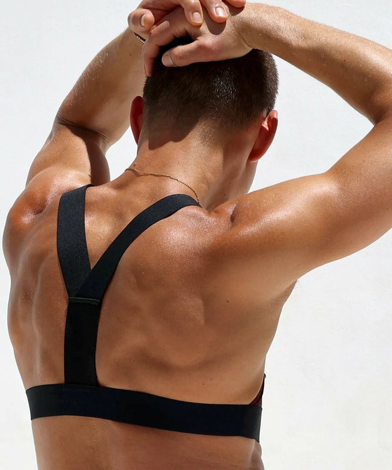 Large RUFSKIN Harness VITOR Slightly See Through Perforated Nylon MAHOGANY 617