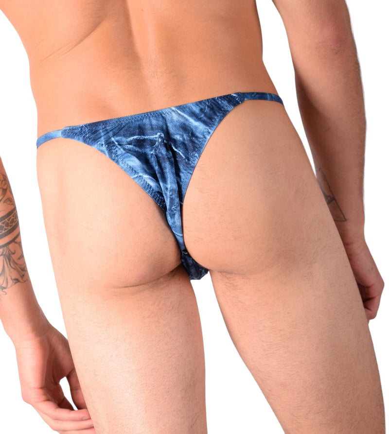 Large SKINZ Tanning Thong Blue print 2159 30" 32" 1
