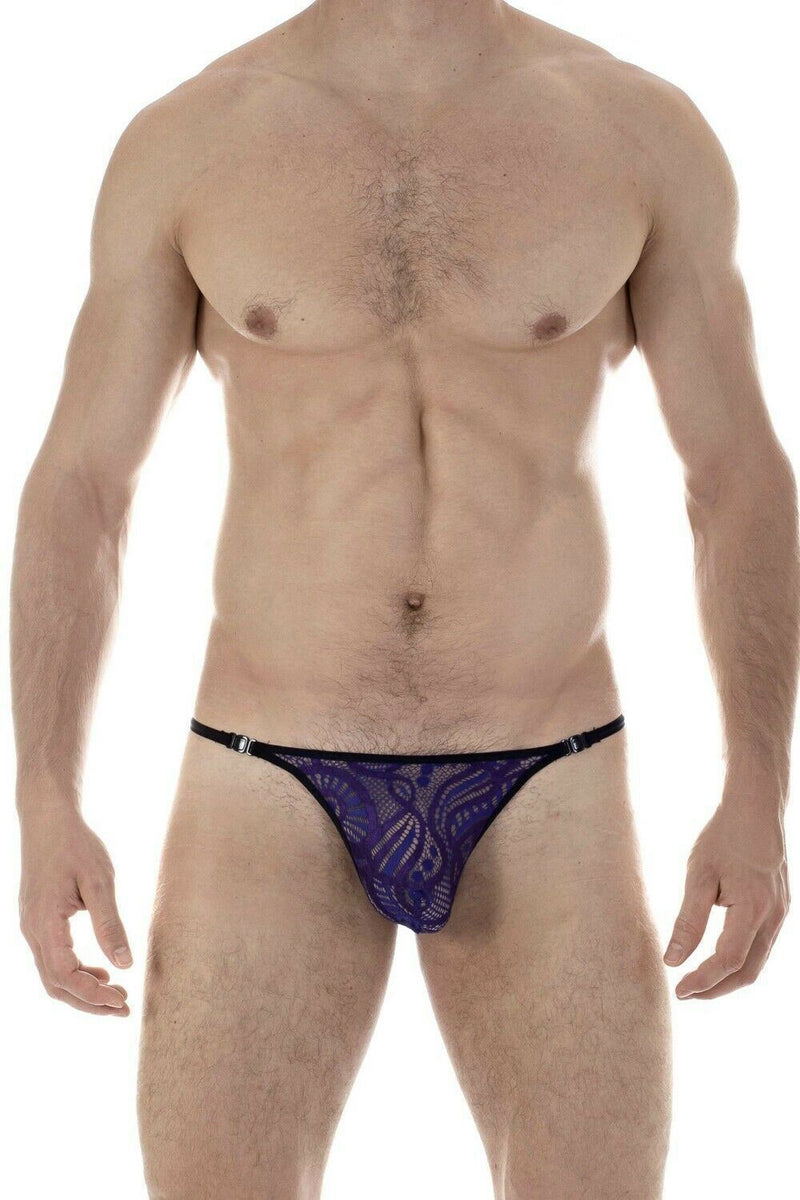 L'Homme Invisible Striptease Lace Detac String Thong See - Through Lilac MY83 92