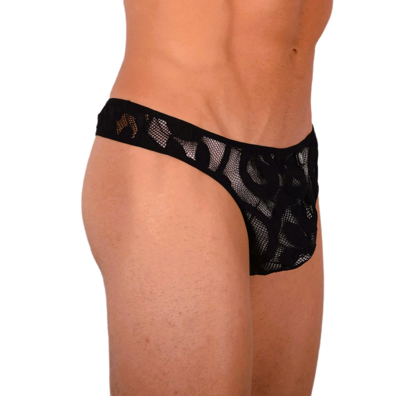 M L'Homme Invisible Sexy Black Mesh Thong 33948 MX184