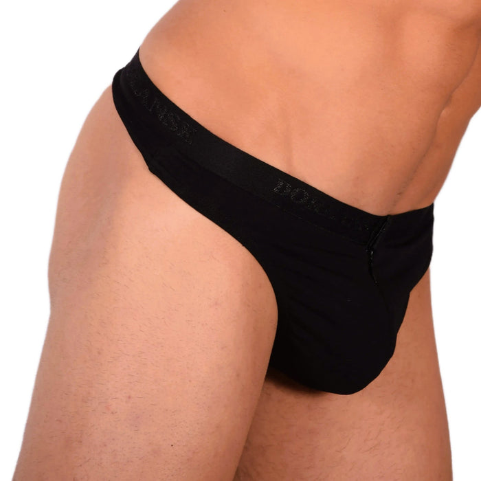 Medium DOREANSE Mens Zipper Thong Black 1354 13 - SexyMenUnderwear.com