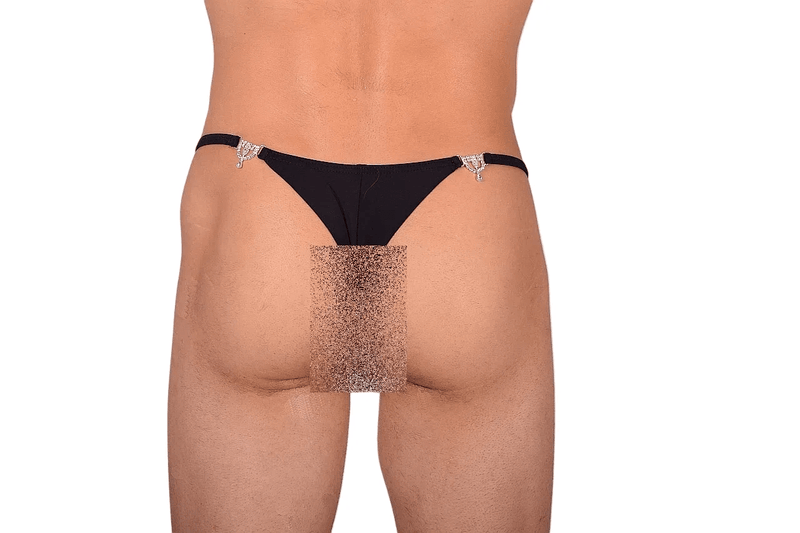 M/L SMU Thong Rhinestones Black 32''34'' Waist MX10 1005557