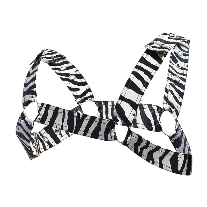 MOB DNGEON Classic Belt Harness O/S Luxurious Leather - Look Zebra Pattern DMBL13 53