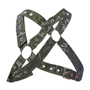 MOB DNGEON Classic Cross Harness Plush Faux - Leather O/S Pure Camo Green DMBL12 63