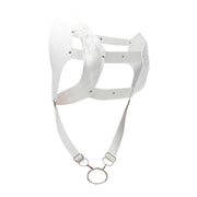 MOB DNGEON Crop Top Harness With C - Ring Leather - Look White Camo DMBL08 B64