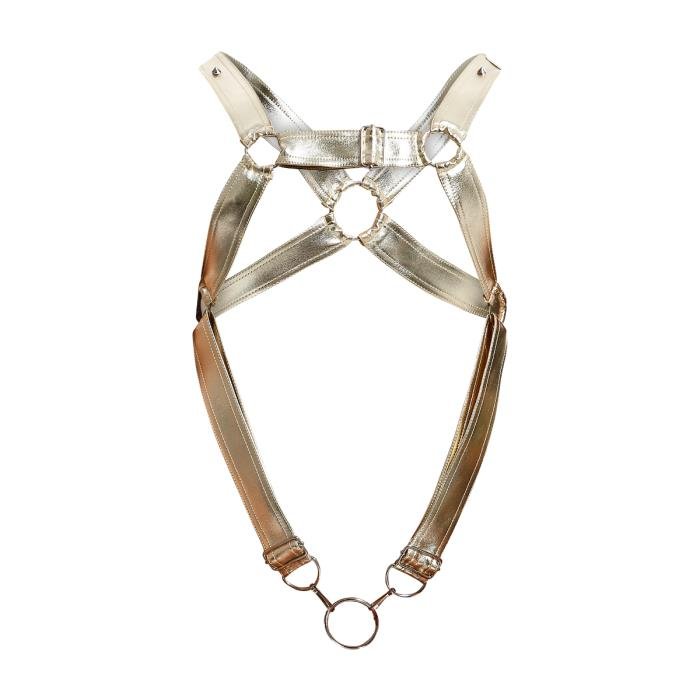 MOB DNGEON Cross C - Ring Harness Wide Adjustable Strap O/S Golden Mirror DMBL074