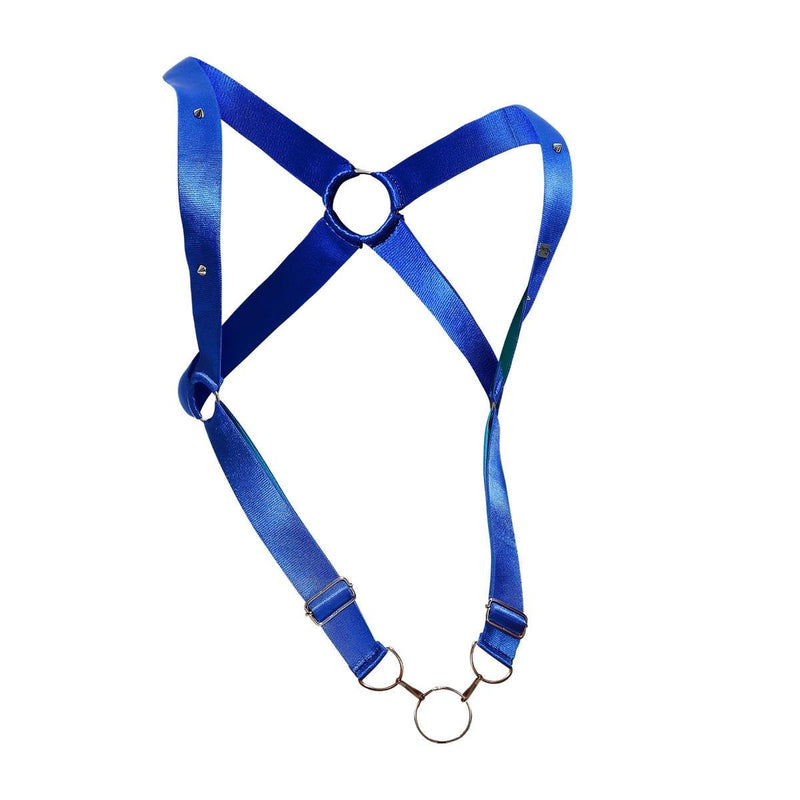 MOB DNGEON Crossback Elastic Harness Back O - Ring With C - Ring Blue Mirror DMBL05 S8A4