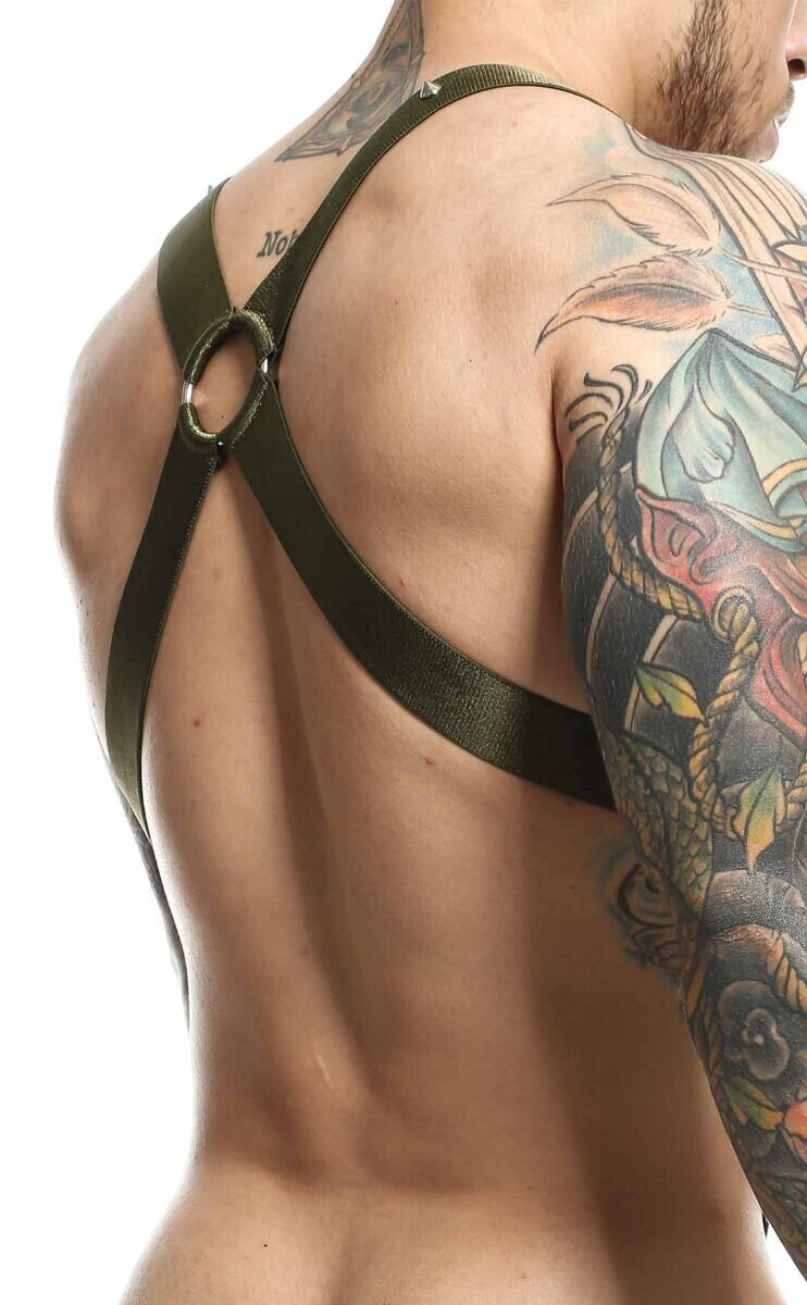 MOB DNGEON Crossback Elastic Harness O - Ring Army Green With C - Ring DMBL05 S8A3