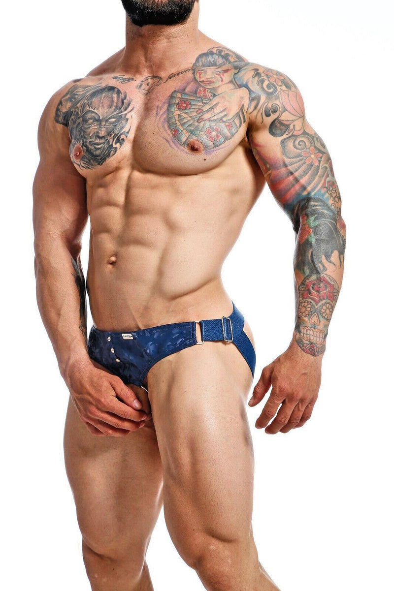 MOB DNGEON Jock Open Front With C - Ring Jockstrap Camouflage Navy - Camo O/S DMBL01 S072