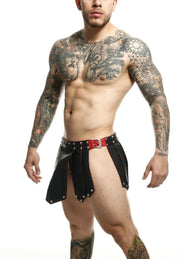 MOB DNGEON Skirts Eroticwear Mens Kilt Roman Skirt Fetish Black & Red DMBL10 42