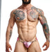 MOB DNGEON Snap Jock Metal Ring Open Back Jockstrap Pink Mirror O/S DMBL03