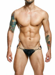 MOB DNGEON Snap Jockstrap Metal Ring Open Back O/S DMBL03 Total Black3