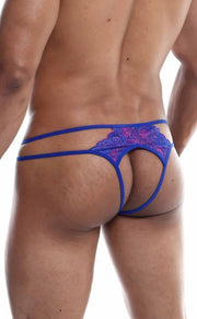 MOB Thongs Malebasics Open Lace Thong Royal Pink MBL492