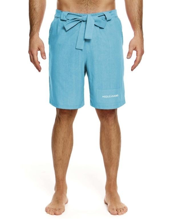 Modus Vivend Linen Bermuda Straight Fit Short Adjustable Belt Blue 10462 B1002