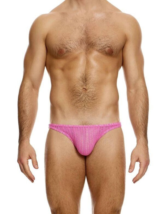 MODUS VIVENDI Bikini Brief Striped Crochet Low - Cut Briefs Pink 074132