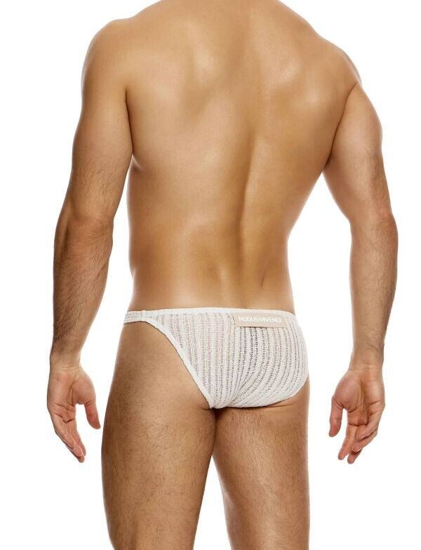 MODUS VIVENDI Bikini Briefs Striped Crochet Low - Cut Brief in Natural 074133