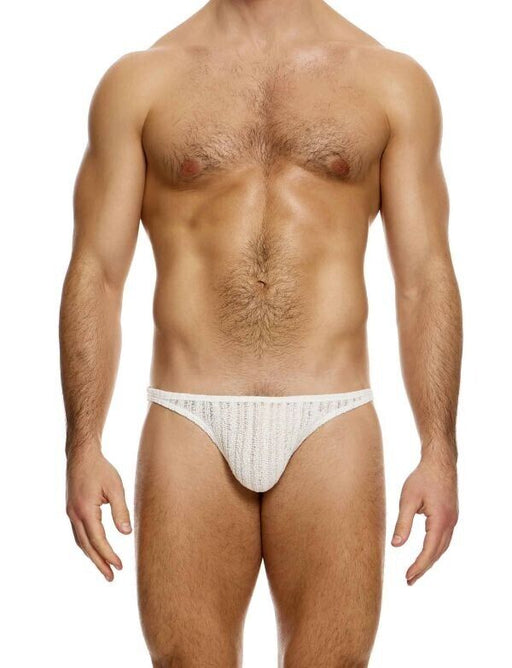 MODUS VIVENDI Bikini Briefs Striped Crochet Low - Cut Brief in Natural 074132