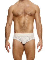 MODUS VIVENDI Briefs Striped Crochet Classic Brief Stretch Knitted Natural 074142