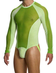 Modus Vivendi Delusion Bodysuit Elastic Knitted Lurex Yarns Singlet Neon 025812