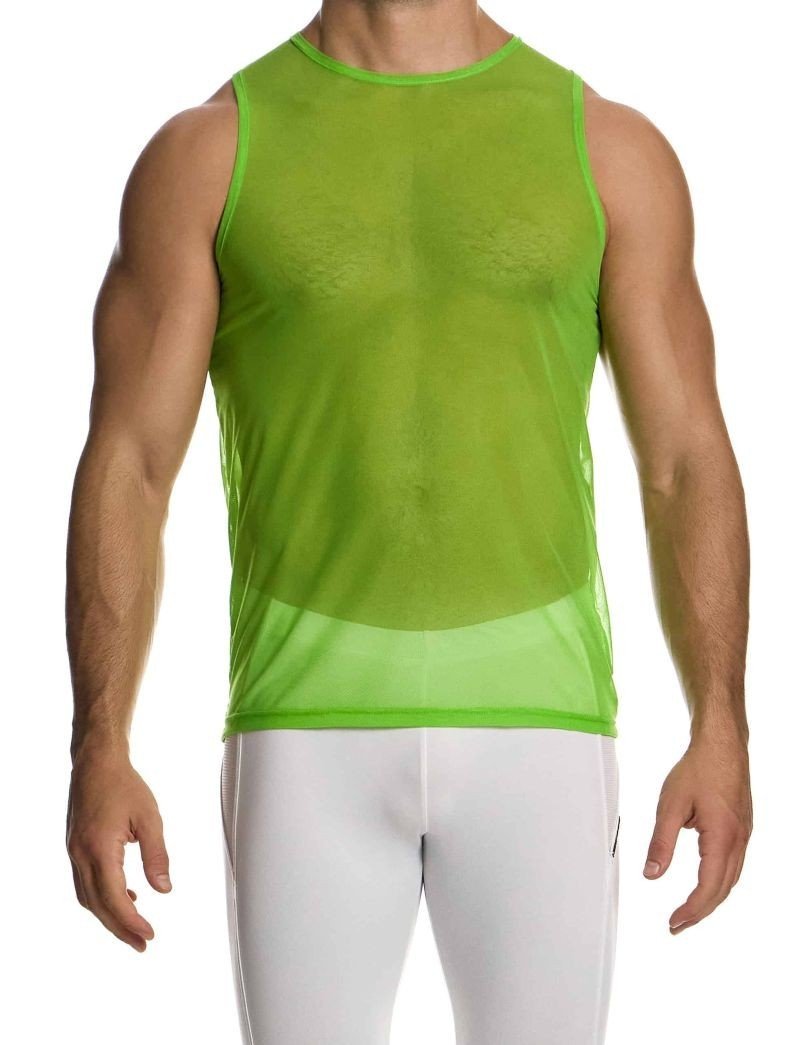 Modus Vivendi Delusion Sleeveless Elastic Transparent Tank Top Neon 02532 B752