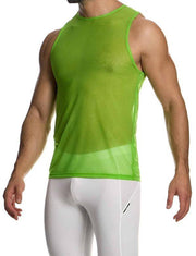 Modus Vivendi Delusion Sleeveless Elastic Transparent Tank Top Neon 02532 B751