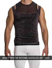 Modus Vivendi Delusion Tanktop Elastic Knitted Lurex Yarns Tank Top Black 025313