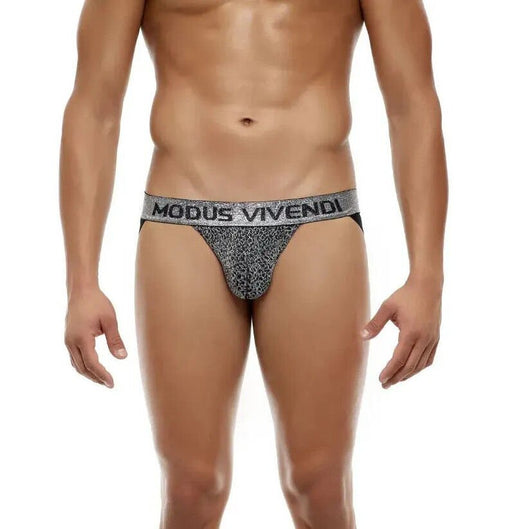 Modus Vivendi Exclusive Jockstrap Silver Lurex Yarns Shimmer Jock 24212 - SexyMenUnderwear.com