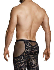 Modus Vivendi Floral Lace Ankle - Length Leggings Knitted Sheer Black 04161 B1021