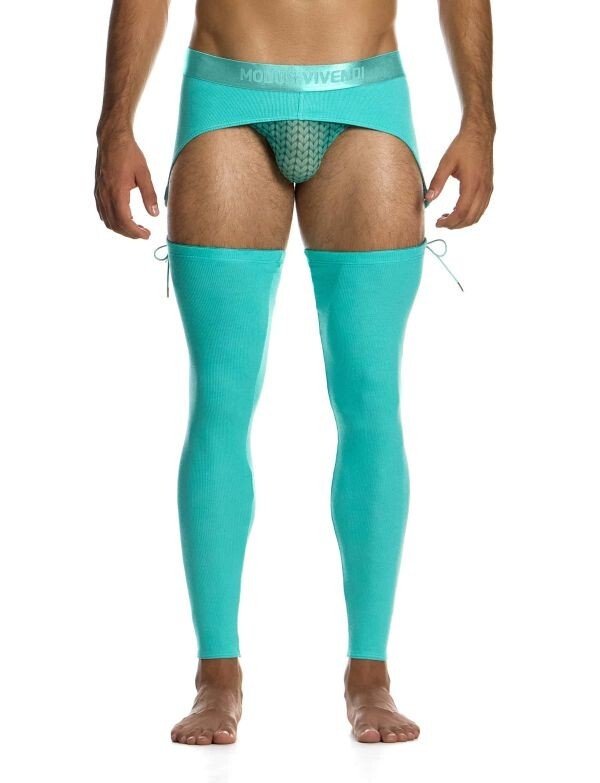 MODUS VIVENDI Garters Belt Brief Combo Reversible Organic Cotton Neon 04581 B983