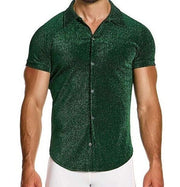 MODUS VIVENDI Glitter Shirt Slim Fit Green Lurex Yarns 26341 B883
