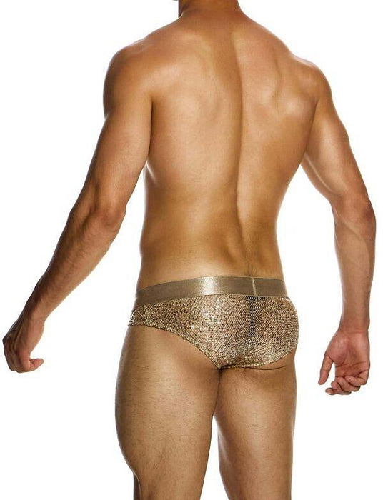 MODUS VIVENDI Harem Classic Brief Slim Fit Shiny Jacquards Sequins Gold 194143