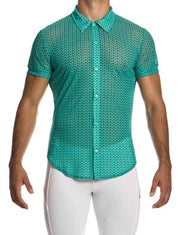 Modus Vivendi Illusion Shirt Muscle Fit Chemise Mesh Green Neon 04542 79a3