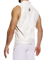 Modus Vivendi Leather - Look Sleeveless Tank Top With Press Stud White 20532 B1002