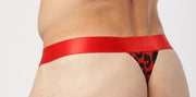 MODUS VIVENDI Leopard Thong Regular Fit T - String Velvet Touch Red 154115
