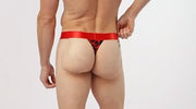 MODUS VIVENDI Leopard Thong Regular Fit T - String Velvet Touch Red 154116