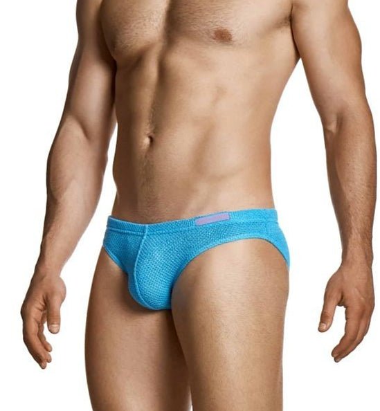 MODUS VIVENDI Micro Knit Briefs Classic Retro Style Brief In Blue 22413 1042