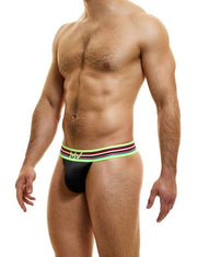 Modus Vivendi Peace Thongs Low - Rise Eco Ribbed Cotton Thong Black 04015 B741