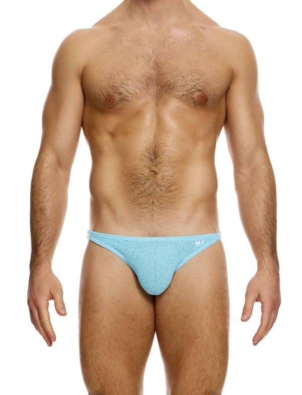 Modus Vivendi Plain Knit Low - Cut Brief Knitted Fabric in Light Blue 09411 B902