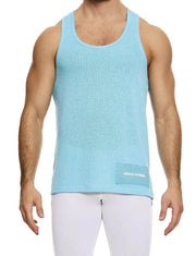 Modus Vivendi Plain Knit Tank Top Sleeveless Knitted in Light Blue 09431 B1003