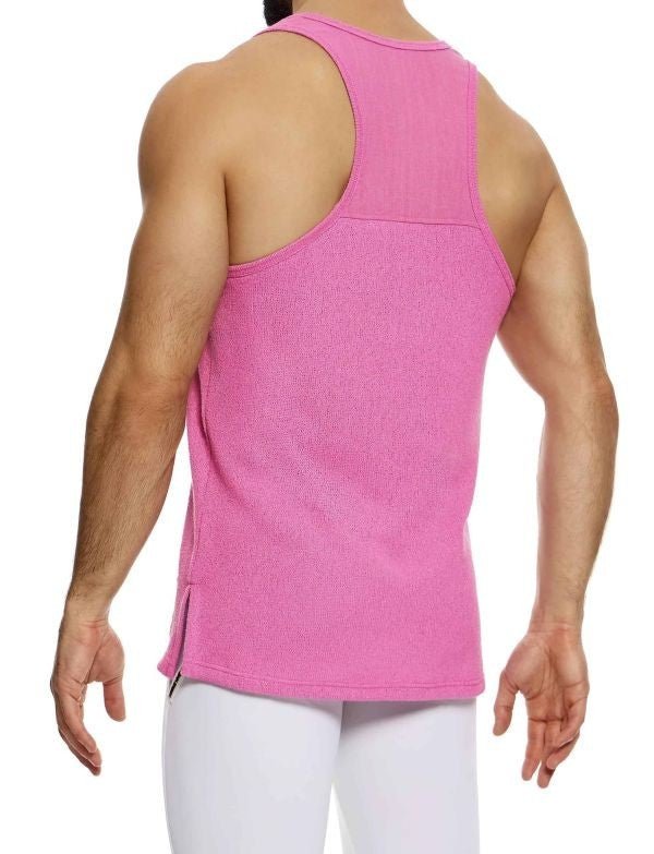 Modus Vivendi Plain Knit Tank Top Sleeveless Knitted in Pink 09431 B1002