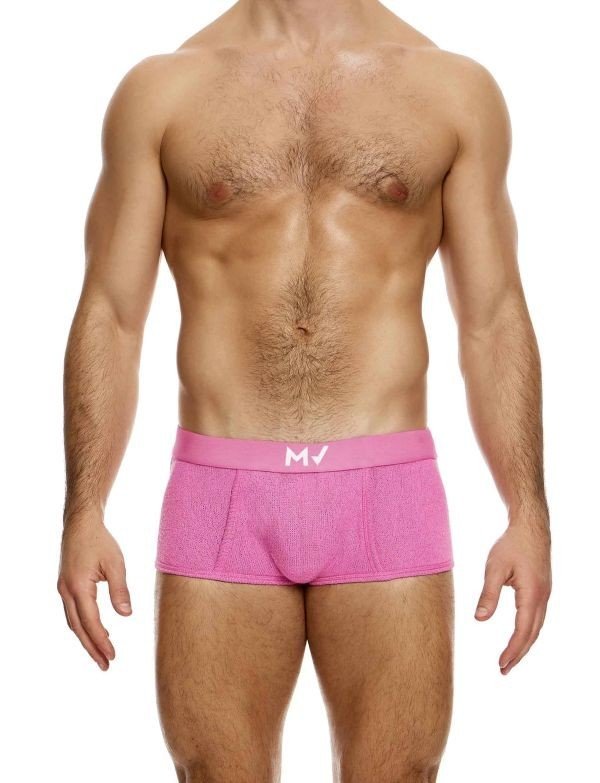 Modus Vivendi Plain Knitted Boxer Retro Style Trunks Pink 09421 B902