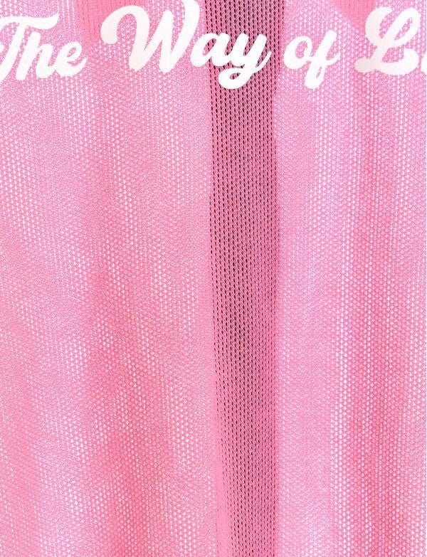 MODUS VIVENDI Retro Shirt Semi - Transparent Micro Fishnet Cotton Pink 05542 B986