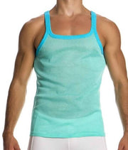 MODUS VIVENDI Retro Tanktop SemiTransparent Micro Fishnet Cotton Mint 05531 B982