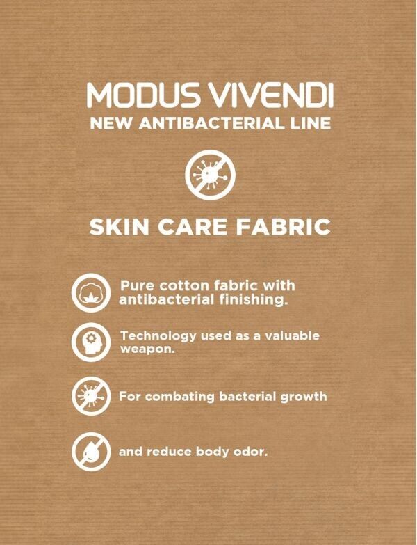 MODUS VIVENDI Shirt Antibacterial Pure Cotton T-Shirt Slim Fit Dark Skin 156414