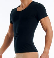 MODUS VIVENDI Shirt Antibacterial Pure Cotton T-Shirt Slim Fit in Black 156412