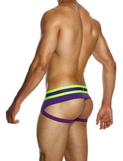Modus Vivendi Sporty Fly Jockstrap Original Peplum Knitted Cotton Purple 124133