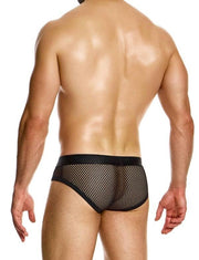 MODUS VIVENDI Striped Through Classic Brief Jaquard Fishnet Black 01416 90A6