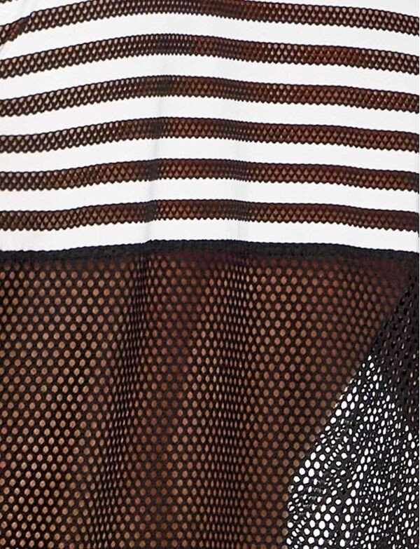 MODUS VIVENDI Striped Through Low Cut Brief Fishnet Black & White 01414 1944