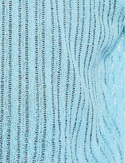 MODUS VIVENDI T - String Striped Crochet Thong Back V - Shape in Light Blue 074114