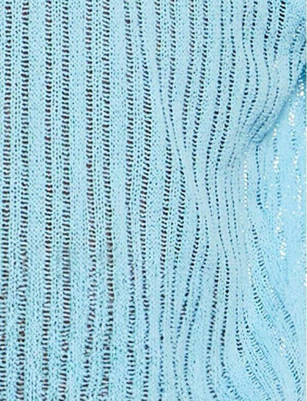 MODUS VIVENDI T - String Striped Crochet Thong Back V - Shape in Light Blue 074114